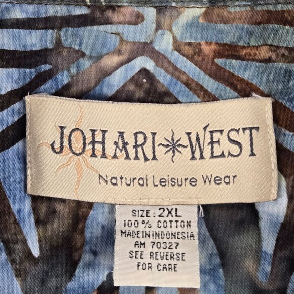 Johari West Natural Leisure Wear Short Sleeve Button Up, Men's, 2XL, Hawaiian - Picture 8 of 8